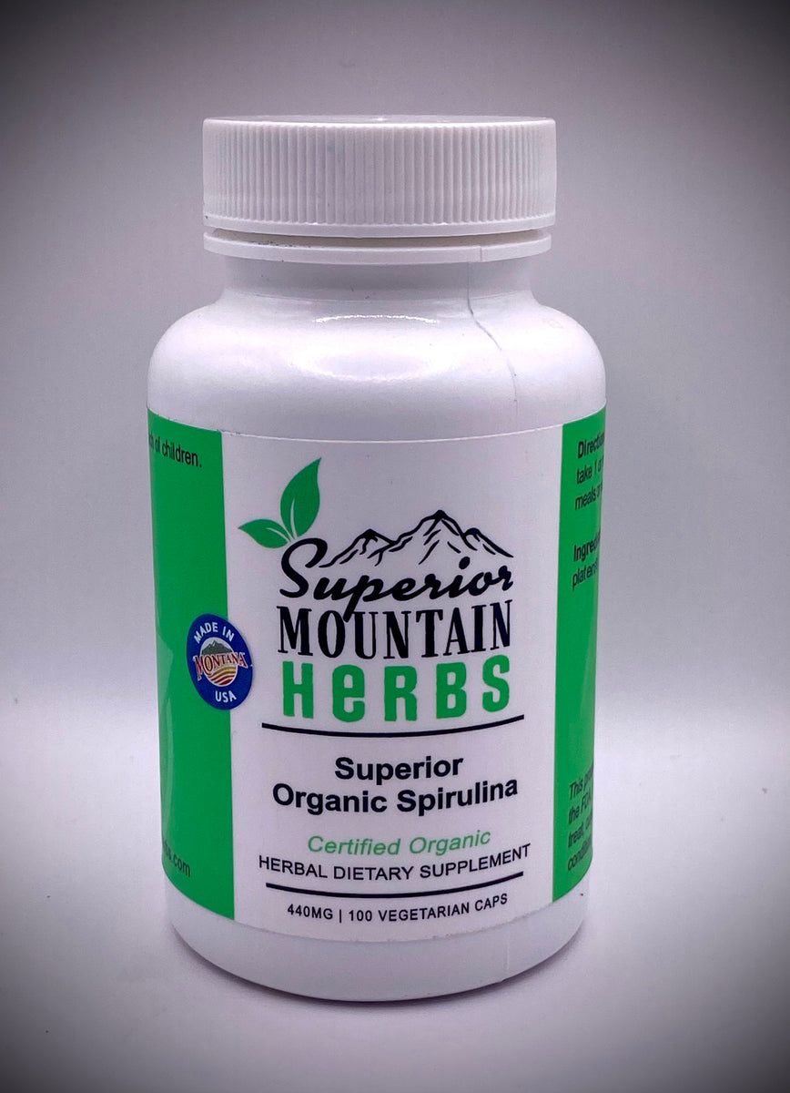 Superior Organic Spirulina 100 capsules Superior Mountain Herbs